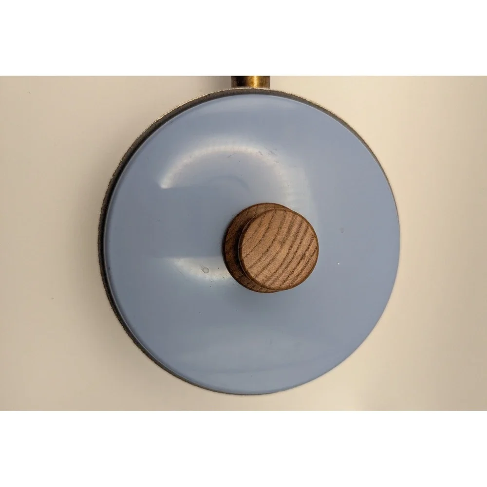 Vintage Mirro Blue‎ Saucepan 1 Qt Wood Handle Country Geese Retro Cookware USA